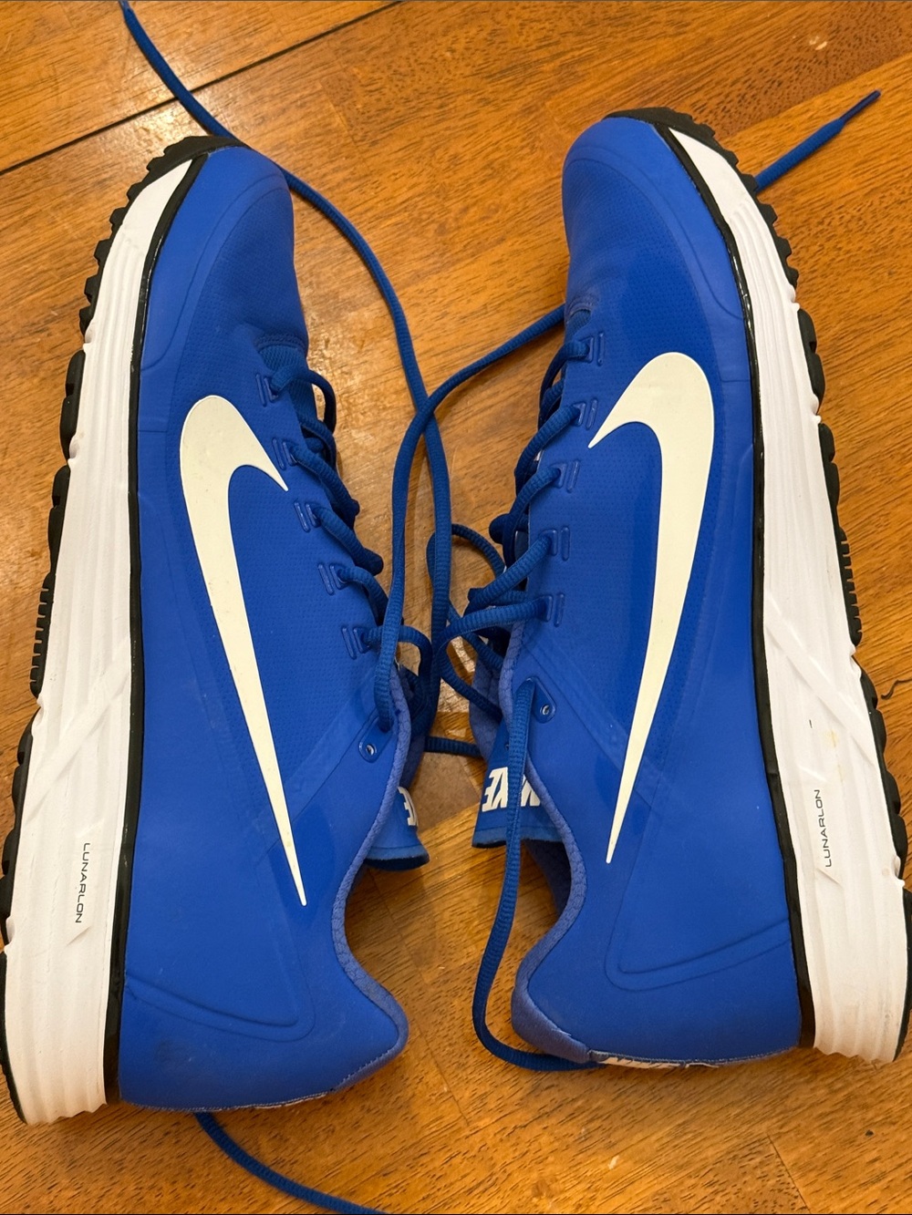 Nike Royal Blue Athletic Running Shoes with White Swoosh xxl baseball